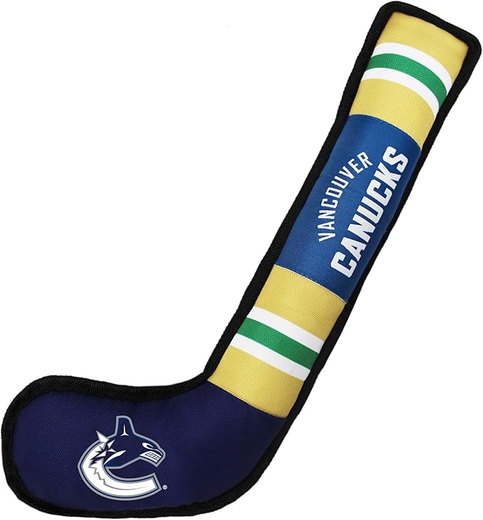 Pets First NHL Vancouver Canucks Stick Toy for Dogs & Cats. Play Hockey with Your Pet with This Licensed Dog Tough Toy Reward!