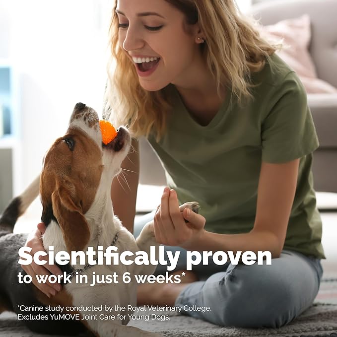 Yumove Hip & Joint Supplement for Dogs with Glucosamine, Hyaluronic Acid, Green Lipped Mussel & Omega 3 Joint Supplement - Regular or Advanced Strength (45 Count, Advanced Vet Strength Soft Chews)