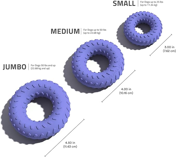Playology Dog Toys | Dual Layer Ring Durable Chew Toy for Aggressive Chewers | Medium Blueberry Scented Toy - Easy to Clean and Made from Non Toxic Materials
