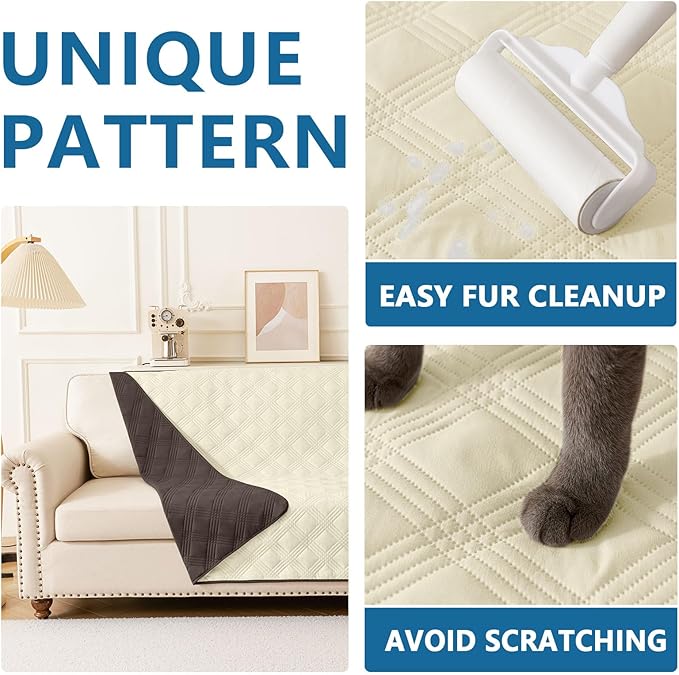 hyha Waterproof Dog Blanket, Reversible Pet Bed Blanket, Soft Sofa Couch Cover for Dogs Washable, Waterproof Pet Couch Covers for Sofa Puppy Cats Furniture Protector(52"x82", Chocolate/Beige)