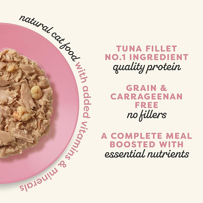 Applaws Vitality Wet Cat Food in Broth, Natural Cat Food with Added Vitamins & Minerals, Grain and Carrageenan Free, Tuna Fillet & Shrimp in Broth (24 Count, 2.47 oz Cans)