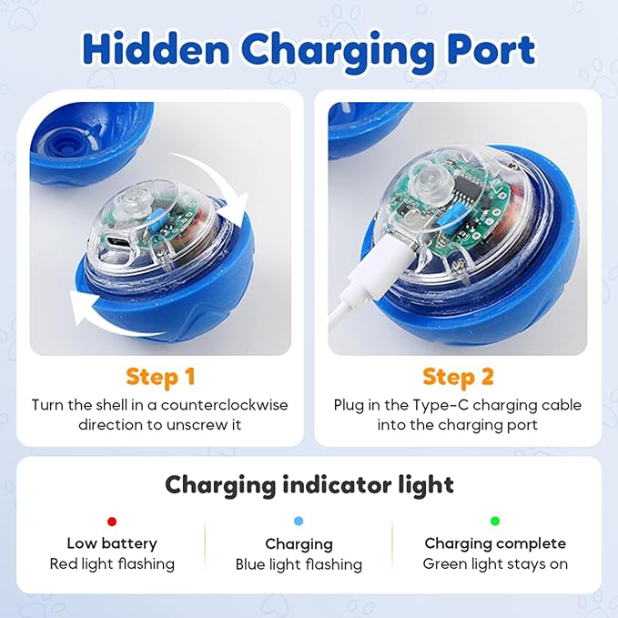 Interactive Dog Ball, 2026 Upgraded Activated Automatic Rolling Balls for Dogs, Self Moving Vibrating Smart Jumping Bouncing and Rotating Pets Toy to Keep Them Busy (HOT-Orange)