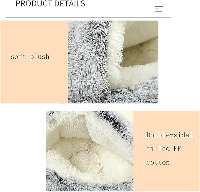 YUDANSI Small Dog Bed Hooded, Cat Cave Bed for Indoor Cats with Covered Hood for Small Dogs Cats Puppy, Plush Faux Fur Enclosed Nest(pink-26'')