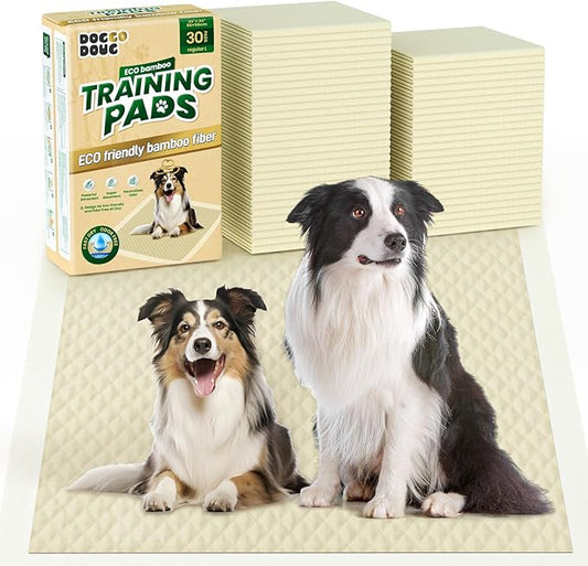Puppy Pads 30 Count Small 22x22in Bamboo Training Pads Deodorizing Leakproof Quick Drying Dog Pee Pads Super Absorbent Disposable Pee Pads for Dogs Puppies, Doggie, Cats, Rabbits