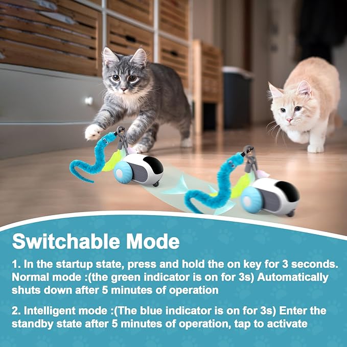 BABORUI 3.0 Upgraded Interactive Cat Toy with 2-Speed Remote Control, Automatic Toys for Indoor Cats
