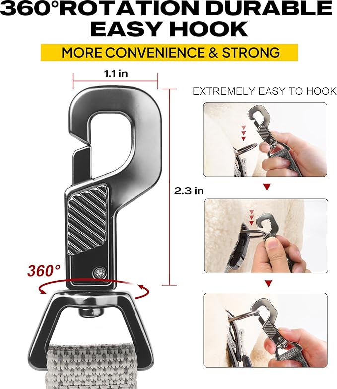 Fida 6 FT Heavy Duty Dog Leash with 2 Comfortable Padded Handles, Traffic Handle & Advanced Easy Snap Hook, Reflective Walking Lead for Large, Medium & Small Breed Dogs, Grey