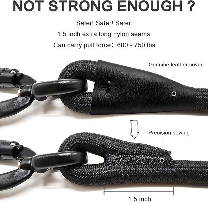 Rope Dog Leash, 6 Foot Heavy Duty Dog Leash with Aviation Aluminum Auto Locking Carabiner, Strong Nylon Pet Lead for Small, Medium, Large Dogs (Navy Blue, 6FT)