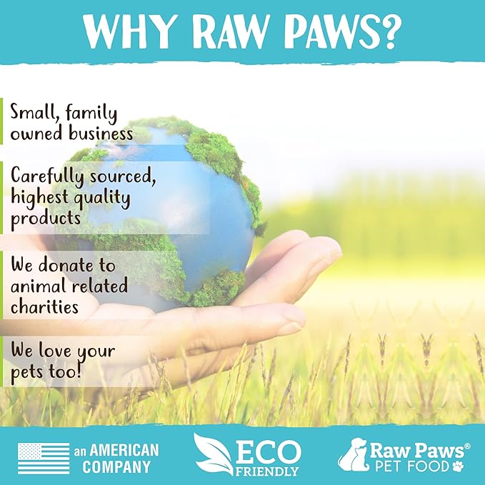 Raw Paws Signature Blend Pet Food for Dog & Cats - Chicken Recipe, 1-lb Rolls (10-Count) - Frozen Fresh Dog Food - Made in USA - Natural Raw Diet Dog Food Log