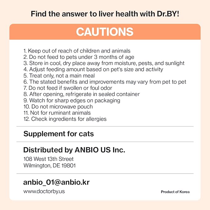 Doctor By Cat Liver Guard Squeezable Liver Supplement for Cats Feline Hepatic Support with Milk Thistle, Artemisia annua(SPB-201), Taurine lickable Formula Individually Packaged