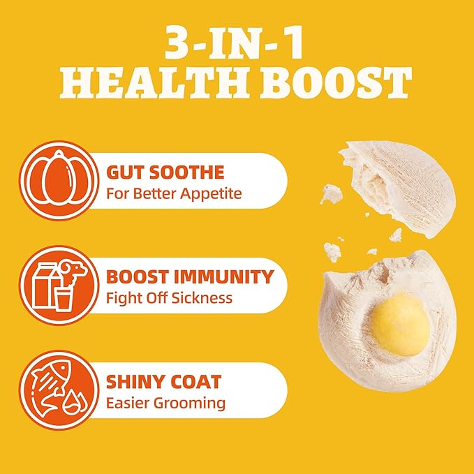 Wellix SunnyBites Freeze Dried Chicken Treats for Cat&Dog - Healthy Cat Treats for Indoor Cats -Supports Immunity&Gut Healthy for Training Kitten Snack or Puppy Treat 3.5oz