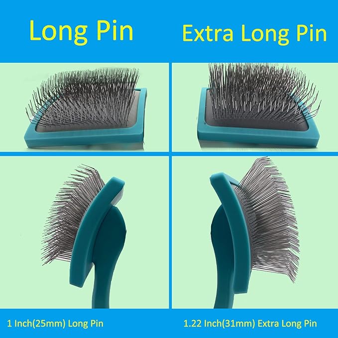 Extra Long Pin Dog Grooming Brush Haired Dogs & Pet Comb Value Kit,Dog Brushes for Goldendoodle, Labradoodle, Poodles - Pet Hair Brush for Medium & Long Haired Dogs-31mm pins