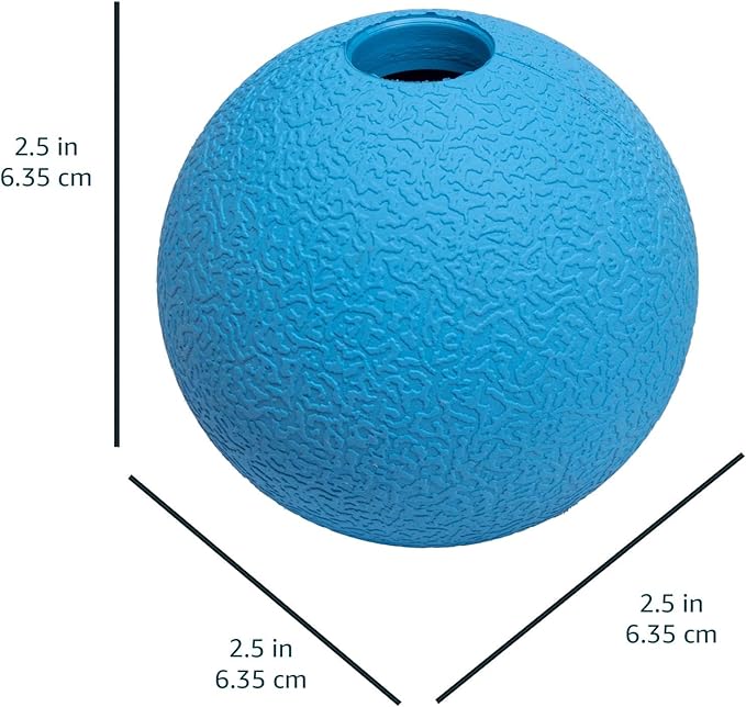 Amazon Basics Dog Toys, Interactive Fetch Rubber Balls, (Pack of 10), 2.5 inch, Multi-Color Blue/Orange