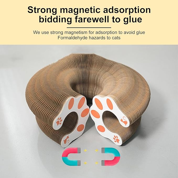 3PC Kitty Curls Cat Toy,Magic Organ Cat Toy,Cat Scratcher for Grinding Claw Cardboard Cat Toys,Interactive Scratch Pad with Toy Ball