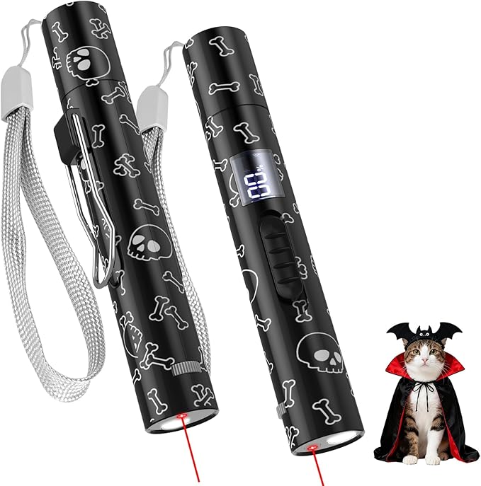 Interactive Cat Toys with 7 Adjustable Mode, Battery Level Display Screen,USB Rechargeable & Portable – Cat Toy for Indoor Cats,Training & Exercise Fun