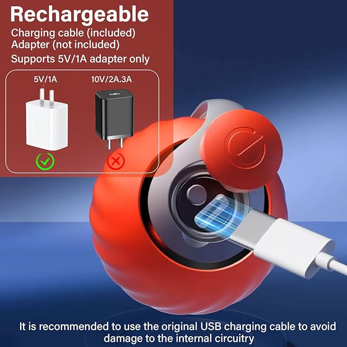 Interactive Cat Ball Toy with Feather, Smart Ball for Indoor Cats, Motion Activated Automatic Cat Toys, USB Rechargeable Toys, Orange