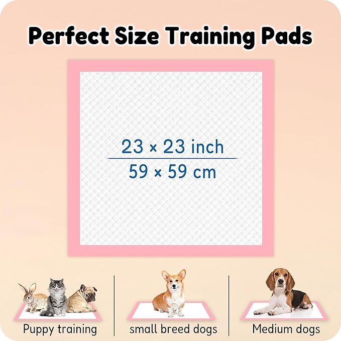 MoMoCo Puppy Pads, 23"x23"-100 Count Dog Pee Pads, Super Absorbent Disposable Dogs Training Pads , Leak-Proof, Quick-Drying Dogs Potty Pads for Doggies Puppies