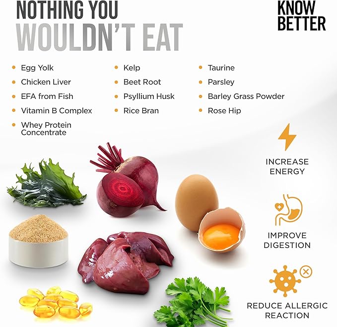 Know Better for Dogs Raw Mix Dog Food - Holistic Vet Approved Supplements for Dogs w Human Grade Ingredients, Perfect for RAW & Cooked Meat - Premix Supplement Powder for Homemade Dog Food, Chicken