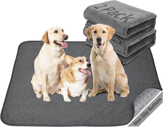 Washable Dog Pee Pads 36x72 2Pack Reusable Whelping Pads, Absorb Dog Mats Non-Slip Puppy Training Pads for Whelping, Potty, Training, Playpen, Crate