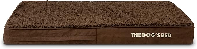 The Dog’s Bed Orthopedic Memory Foam Dog Bed, Large Brown Plush, Pain Relief for Arthritis, Hip & Elbow Dysplasia, Post Surgery, Lameness, Supportive, Waterproof Washable Cover, Veterinary Approved