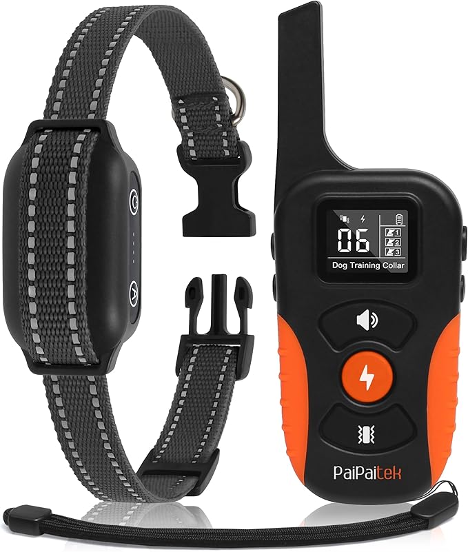 PaiPaitek Bark Collar with Remote and Automatic Mode - 3300ft Range Bark and Training Collar Combo, Shock Collar for Dogs 40-151 lbs Waterproof & Rechargeable