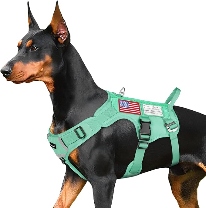 FAYOGOO Tactical Dog Harness for Medium Breed - Mesh Breathable Dog Harness Escape Proof with Handle - No Pull Military Service Dog Vest with Removable Patches for Walking,Training,Hiking
