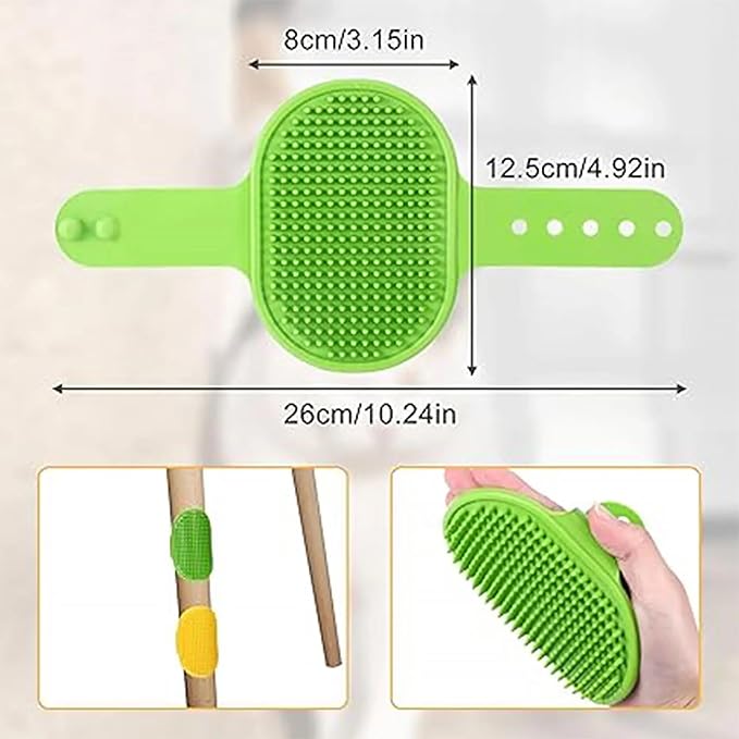 Self Cleaning Slicker Brush, Dog Cat Bunny Pet Grooming Shedding Brush, Easy to Remove Loose Undercoat, Pet Massaging Tool Suitable for Pets with Long or Short Hair (Green)