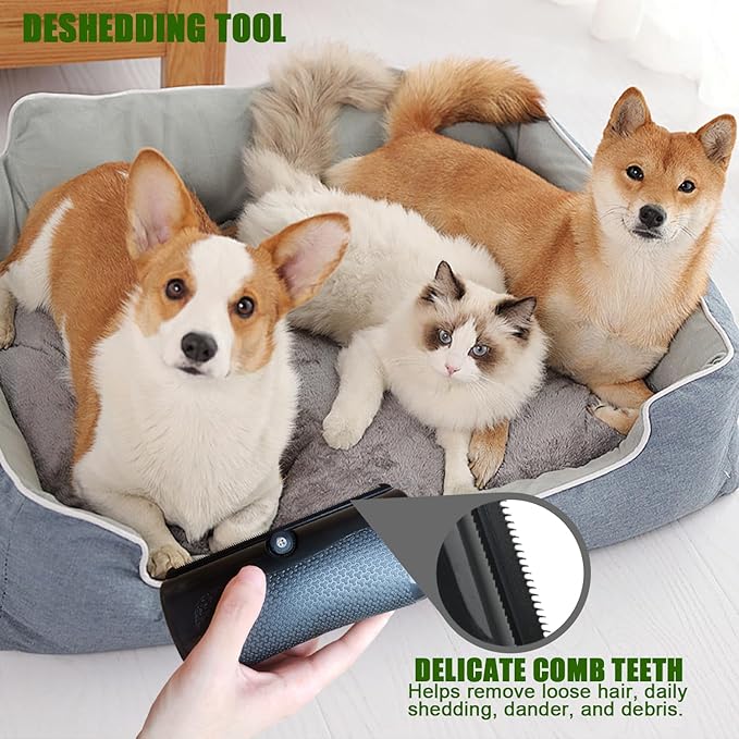 Upgraded Deshedding Dog Brush, Grooming Brush for Dogs & Cats – Pet Hair Removal Tool for Shedding, Matted & Loose Hair – Gentle on Skin with Ergonomic Grip – Works on Rabbits, Horses