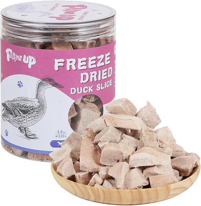 PAWUP Freeze Dried Duck Treats for Dogs, Freeze-Dried Raw Food Topper, High Protein, Gluten&Grain Free, Rawhide Free, 3.8 oz