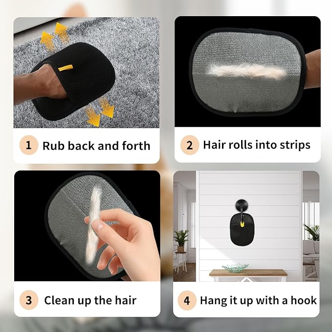 The Magic Brush Pet Hair Removel, Glove Tool Cat Dog Remover, Upgraded Electrostatic Cat Dog Fur Clear Remover for Laundry, Couch, Clothing, Seat