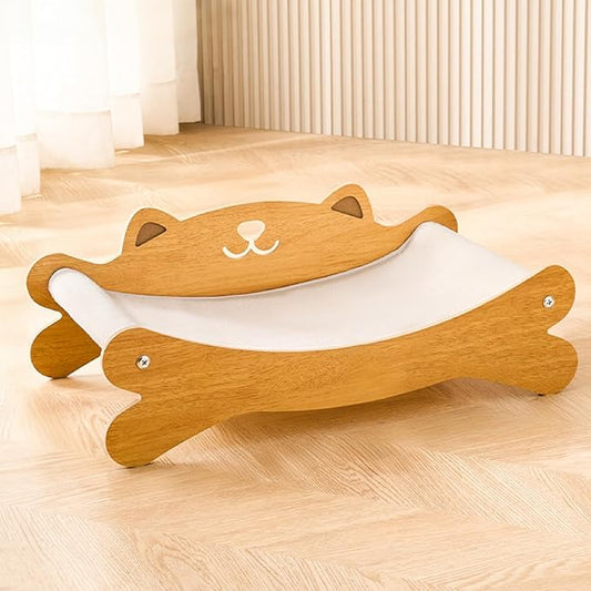 Cat Scratcher Bed for Indoor Cats & Hammock Lounge & Scratch Pad,Wooden Modern Cat Scratcher & Cat Beds & Furniture Sturdy and Durable for All Types of Cats Play and Rest