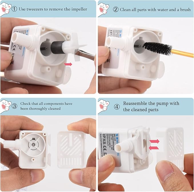 Cat Water Fountain, Ultra Silent Pet Fountain 100oz/3L with Cat Bowl, Automatic Dog Water Dispenser with Smart Pump for Cats, Small to Medium Dogs