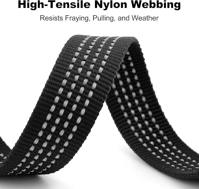 Plutus Pet Heavy Duty Dog Leash with Lockable Aluminum Carabiner, 4/6 Feet Long, Double-Sided Reflective Nylon, Padded Handle, for Puppy, Small, Medium and Large Dogs (Black, 4/5" x 6')