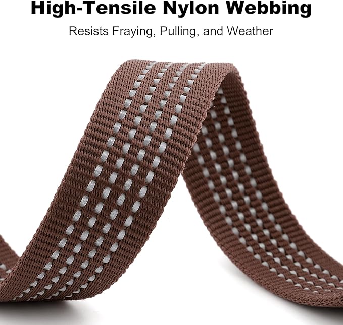 Plutus Pet Heavy Duty Dog Leash with Lockable Aluminum Carabiner, 4/6 Feet Long, Double-Sided Reflective Nylon, Padded Handle, for Puppy, Small, Medium and Large Dogs (Chocolate, 1" x 4')