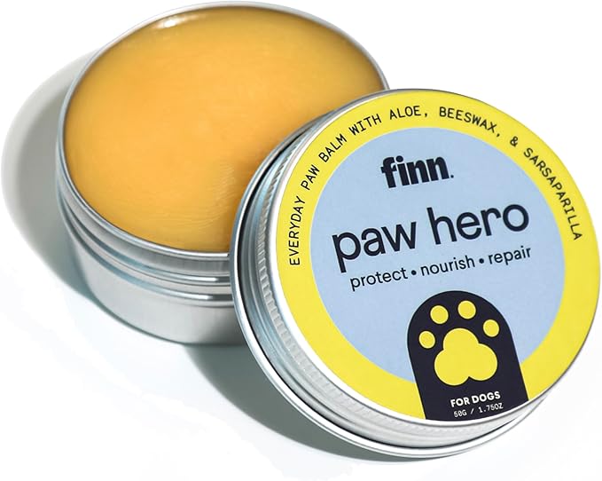 Finn Paw Hero Natural Dog Paw Balm | Winter Paw Protection from Snow, Salt & Ice | Moisturizing & Lick-Safe - 1.75 oz