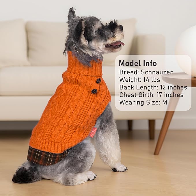 KYEESE Dog Sweater Stretchy Thick Pet Coat for Fall Winter Cold Weather Warm Turtleneck Medium Dogs Sweater Soft Pullover Dog Sweaters for Medium Dogs Girl