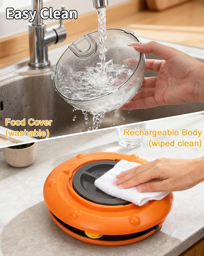 Taglory Interactive Cat Toy, Automatic Puzzle Toy for Indoor Cats Treat Dispenser with Remote Control, Rechargeable Cat Dry Food Slow Feeder