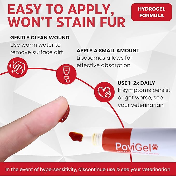 Dog Wound Care Ointment with Povidone Iodine 3%, Relieves Pain, Itching Skin, Ringworm, Hot Spots, Ear Infection, Yeast, Irritations, Cuts, Treatment for Dogs and Cats, Safe for All Animals, 0.7 fl oz