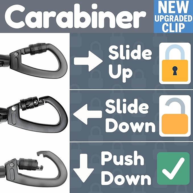 6 Foot Dog Leash, Two Extra Padded Handles, Locking Carabiner Clip, Reflective for Night Visibility, Weatherproof, Heavy Duty Rope Leash, Roam Gear (Blue)