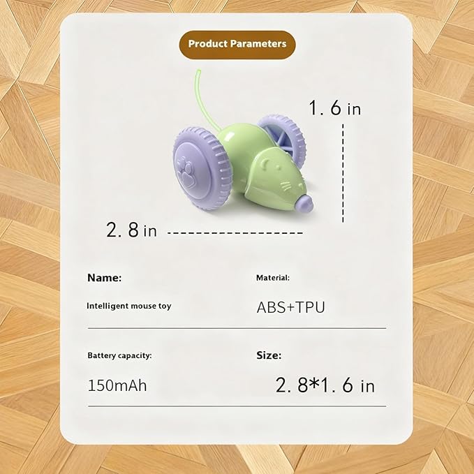 Interactive Cat Toys for Indoor Cats,Automatic Moving Kitten Toys,Cat Mouse Toy with Tail Lights,Cat Toys for Bored Indoor Adult Cats,Cat Enrichment,Smart Electric Tails for Chasing Pet Toys