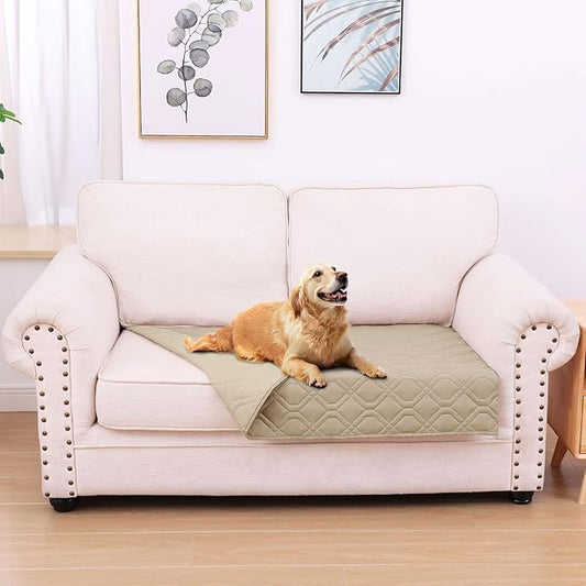 hyha Waterproof Dog Bed Blanket, Soft Pet Blankets, Waterproof Couch Cover for Dogs, Reversible Sofa Covers Washable for Furniture (30x53 Inch, Taupe/Taupe)