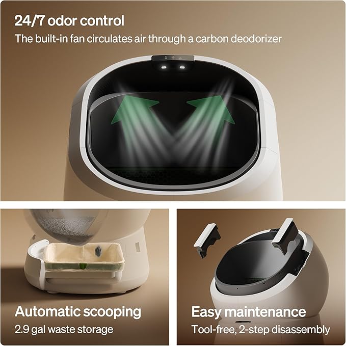 PETLIBRO Luma Automatic Cat Litter Box AI Camera Waste Analysis, Triple Safety Protection Self Cleaning Litter Box, Odor Control in-App Usage Tracking, Open-Top Multi-Cat Recognition LitterBox