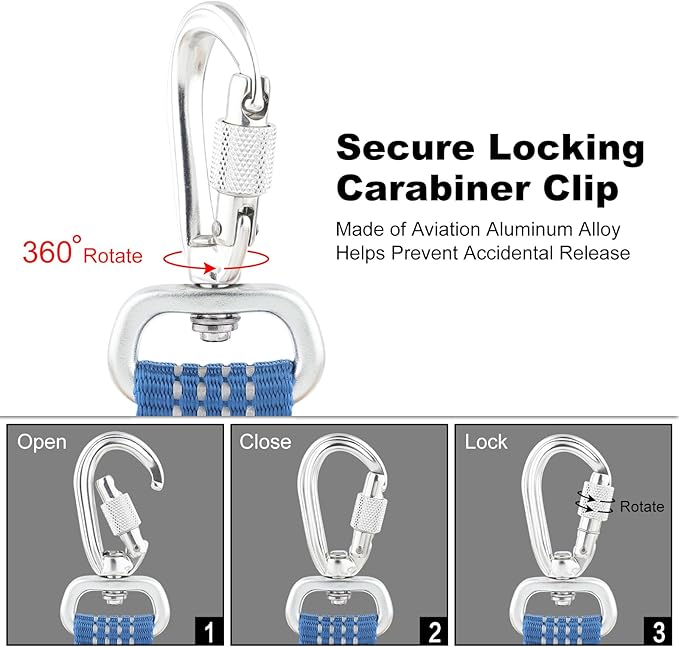 Plutus Pet Heavy Duty Dog Leash with Lockable Aluminum Carabiner, 4/6 Feet Long, Double-Sided Reflective Nylon, Padded Handle, for Puppy, Small, Medium and Large Dogs (Blue, 4/5" x 4')