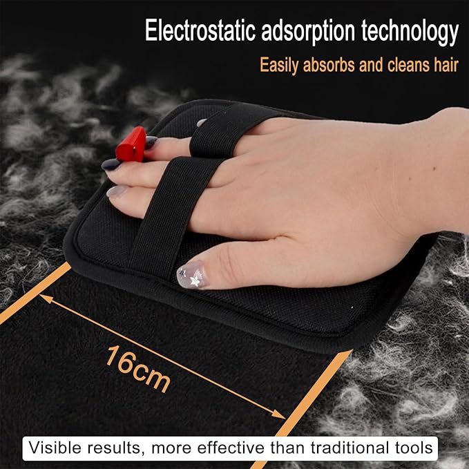 2 Pcs Pet Hair Removal Glove for Cats & Dogs, Electrostatic Pet Hair Removal Gloves, Washable Reusable Dogs Cats Hair Gloves for Furniture, Bed, Sheets, Couch, Clothes, Carpet, Car Seat, Pet Grooming
