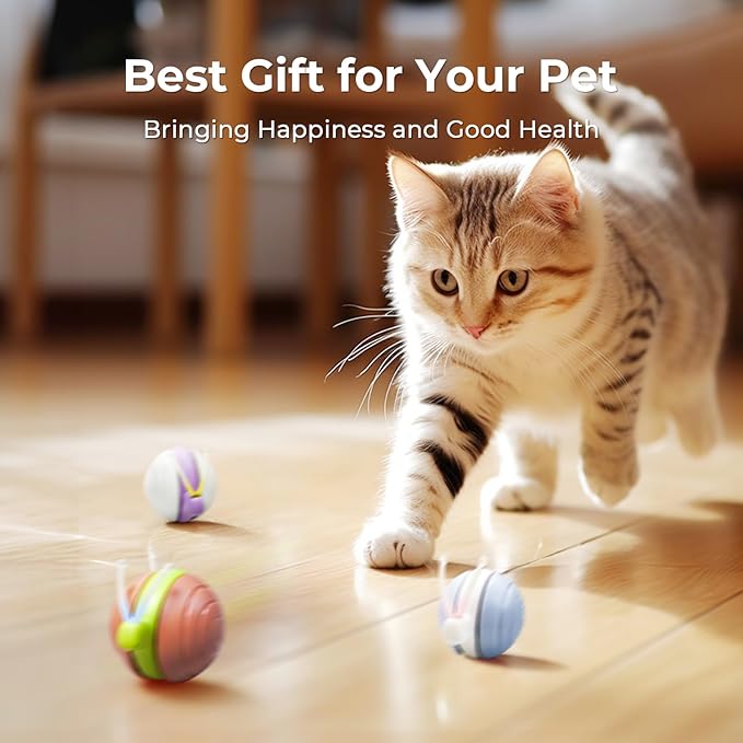 Cheerble Interactive Cat Toy for Indoor Cats, Wicked Snail Kitten Toys, Automatic Cat Toys with LED Lights, Rechargeable Moving Toys for Cats, Smart Stimulating Electric Pet Toy (Brown)