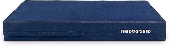 The Dog’s Bed Orthopedic Memory Foam Dog Bed, XL Blue Denim, Pain Relief for Arthritis, Hip & Elbow Dysplasia, Post Surgery, Lameness Supportive, Calming, Waterproof Washable Cover Veterinary Approved