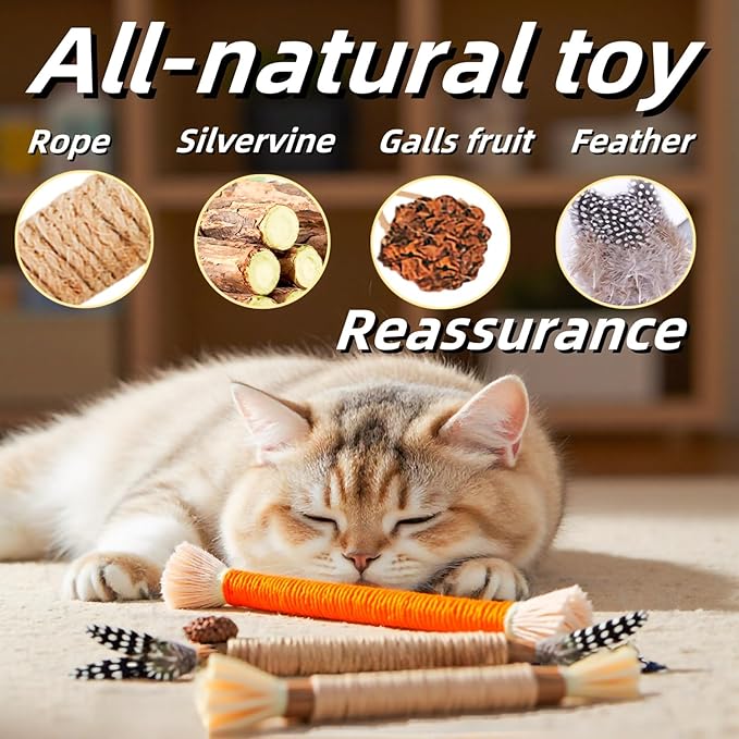Cat Toys 3Pack Silvervine Chew Stick Kitten Treat Catnip Toy Kitty Natural Stuff Catnip for Cleaning Teeth Indoor Dental Snack Interactive