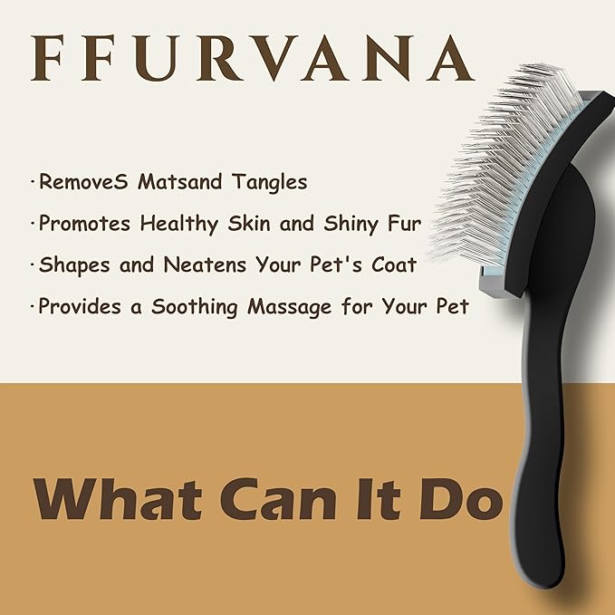 Doodle Slicker Dog Brush –Perfect For Goldendoodle & Poodle Hair Maintenance - Medium to Long Hair Breeds-Detangle, Brush, Black – Professional Pet Grooming Brush for Thick & Long-Haired Dogs