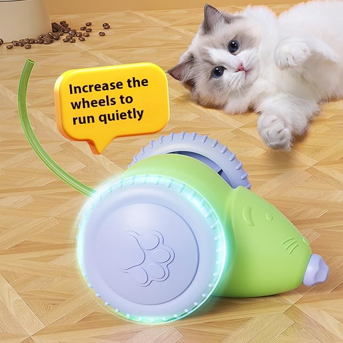 Interactive Cat Toys for Indoor Cats,Automatic Moving Kitten Toys,Cat Mouse Toy with Tail Lights,Cat Toys for Bored Indoor Adult Cats,Cat Enrichment,Smart Electric Tails for Chasing Pet Toys