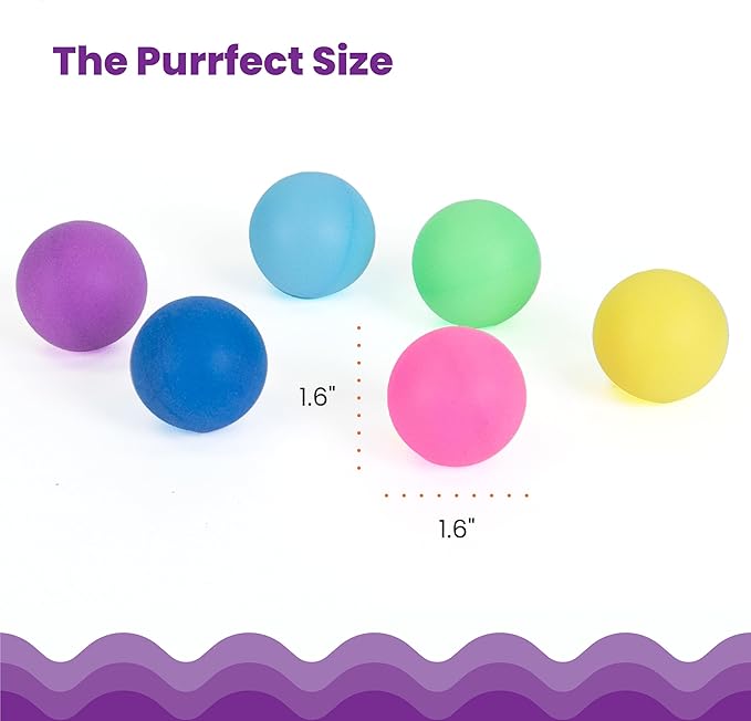 Catstages Replacement Balls for Cat Track Toys, Multiple Colors, 6 Pack