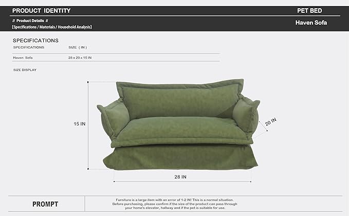 Pet Sofa Bed, Specially Designed for Small and Medium-Sized Dogs and Cats, is a Modern and Comfortable Pet Sofa That is Easy to Clean(Green)